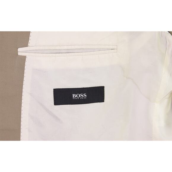 Hugo Boss Solid Tan Super 100's Wool 2-Btn Suit 46L - Picture 7 of 9